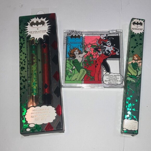 Revolution X DC Batman Poison Ivy Harley Quinn Mascara Liner Graphic Palette - Picture 1 of 8